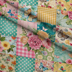 Quilted Daisies Pattern 11 Fleece Fabric — fleece fabric folded close-up preview (mv-fleece-v1:lying)
