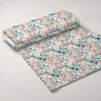 Quilted Daisies Pattern 23 Fleece Fabric — fleece fabric unrolled bolt preview (mv-fleece-v1:bolt)