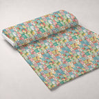 Quilted Daisies Pattern 27 Fleece Fabric — fleece fabric unrolled bolt preview (mv-fleece-v1:bolt)