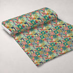 Quilted Daisies Pattern 4 Fleece Fabric — fleece fabric unrolled bolt preview (mv-fleece-v1:bolt)
