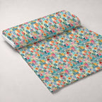 Quilted Daisies Pattern 6 Fleece Fabric — fleece fabric unrolled bolt preview (mv-fleece-v1:bolt)