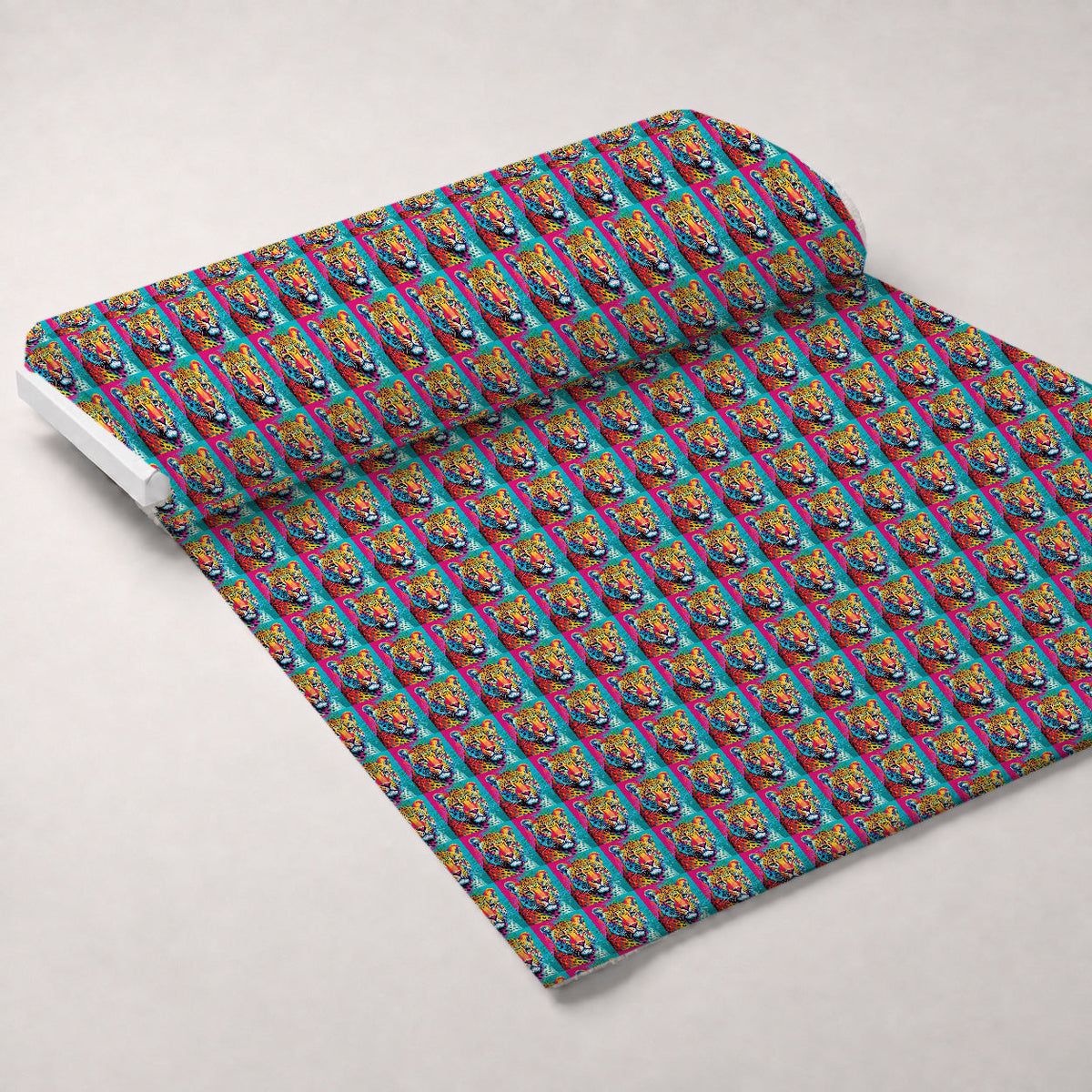 Rainbow Blooms Pattern 1 Fleece Fabric — fleece fabric unrolled bolt preview (mv-fleece-v1:bolt)