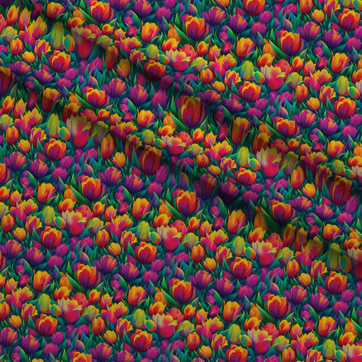 Rainbow Blooms Pattern 10 Fleece Fabric — fleece fabric folded close-up preview (mv-fleece-v1:lying)