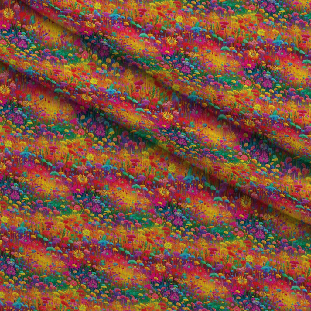 Rainbow Blooms Pattern 11 Fleece Fabric — fleece fabric folded close-up preview (mv-fleece-v1:lying)