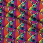 Rainbow Blooms Pattern 4 Fleece Fabric — fleece fabric folded close-up preview (mv-fleece-v1:lying)