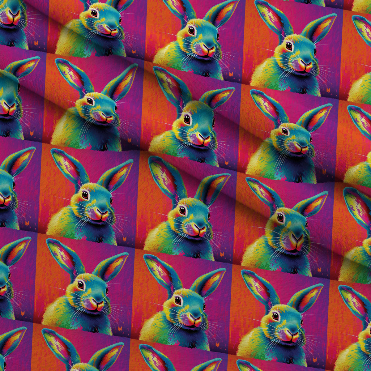 Rainbow Blooms Pattern 4 Fleece Fabric — fleece fabric folded close-up preview (mv-fleece-v1:lying)