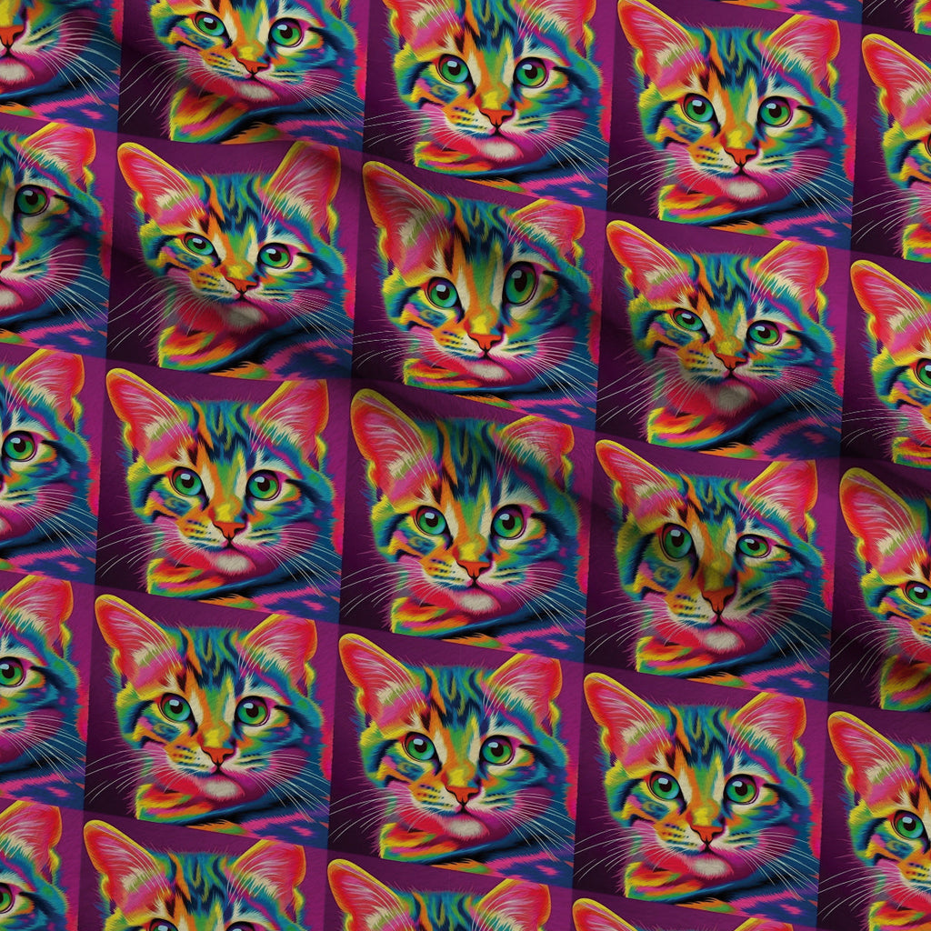 Rainbow Blooms Pattern 5 Fleece Fabric — fleece fabric folded close-up preview (mv-fleece-v1:lying)