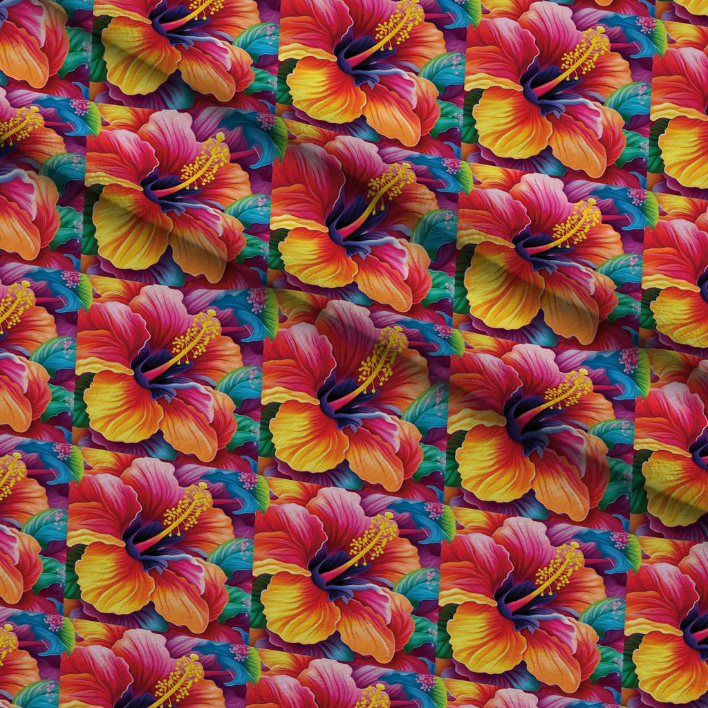 Rainbow Blooms Pattern 7 Fleece Fabric — fleece fabric folded close-up preview (mv-fleece-v1:lying)