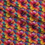 Rainbow Blooms Pattern 7 Fleece Fabric — fleece fabric folded close-up preview (mv-fleece-v1:lying)
