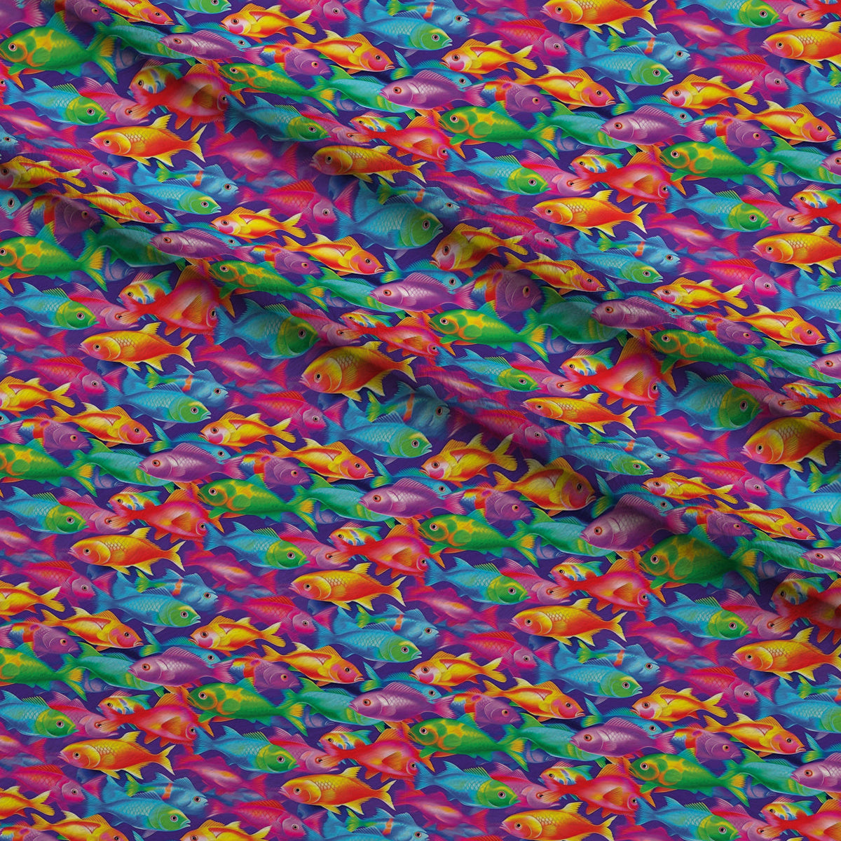 Rainbow Blooms Pattern 9 Fleece Fabric — fleece fabric folded close-up preview (mv-fleece-v1:lying)