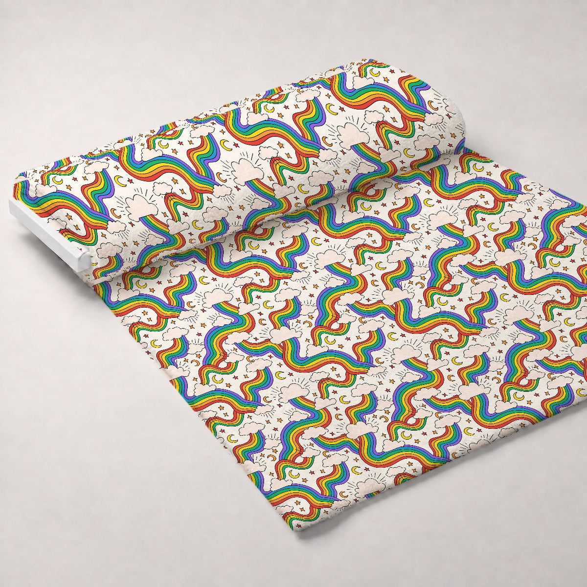 Rainbow Daydream Pattern 1 Fleece Fabric — fleece fabric unrolled bolt preview (mv-fleece-v1:bolt)