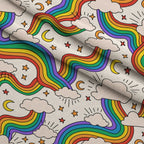 Rainbow Daydream Pattern 1 Fleece Fabric — fleece fabric folded close-up preview (mv-fleece-v1:lying)