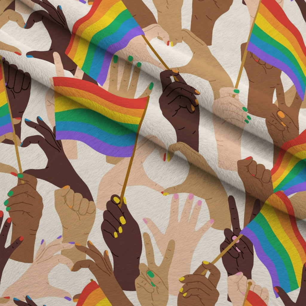 Rainbow Daydream Pattern 13 Fleece Fabric — fleece fabric folded close-up preview (mv-fleece-v1:lying)