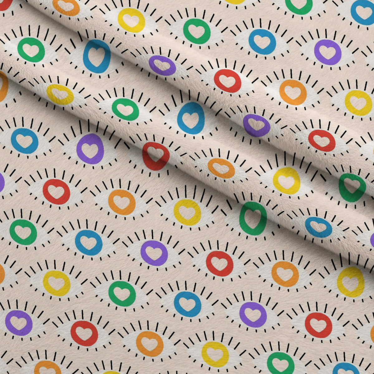 Rainbow Daydream Pattern 4 Fleece Fabric — fleece fabric folded close-up preview (mv-fleece-v1:lying)