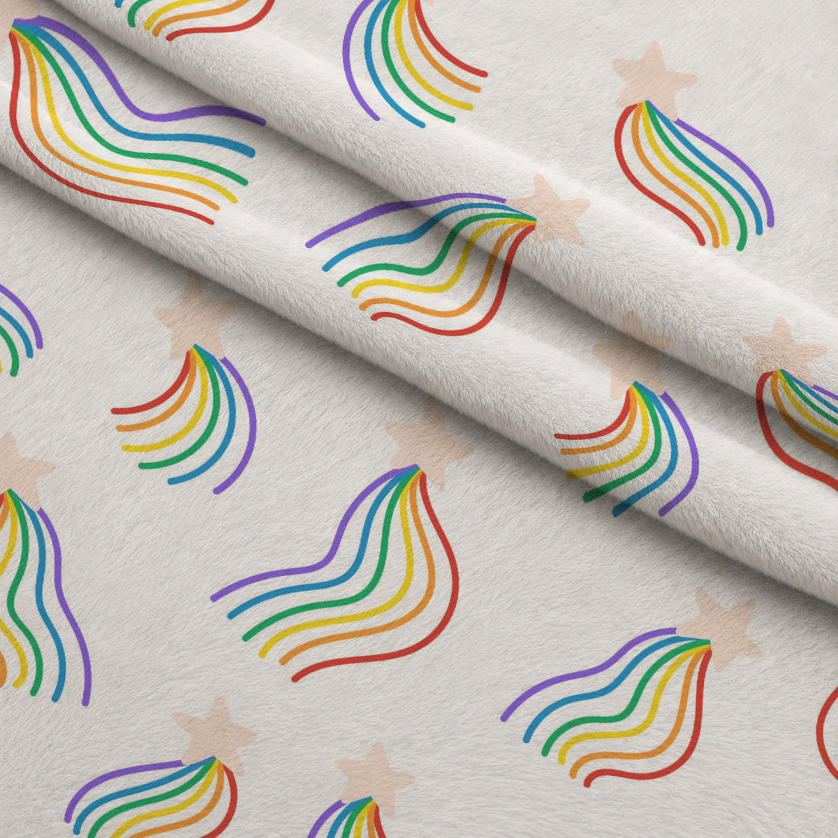 Rainbow Daydream Pattern 6 Fleece Fabric — fleece fabric folded close-up preview (mv-fleece-v1:lying)