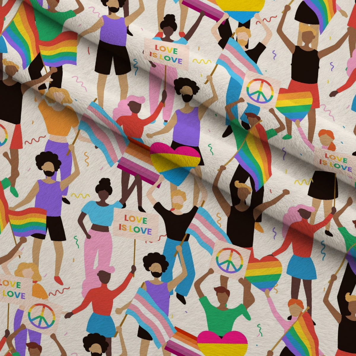 Rainbow Daydream Pattern 8 Fleece Fabric — fleece fabric folded close-up preview (mv-fleece-v1:lying)