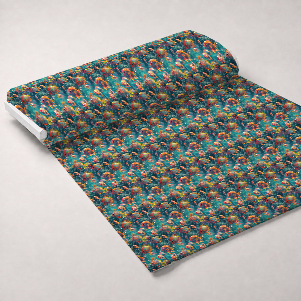 Rainbow Reef Pattern 1 Fleece Fabric — fleece fabric unrolled bolt preview (mv-fleece-v1:bolt)