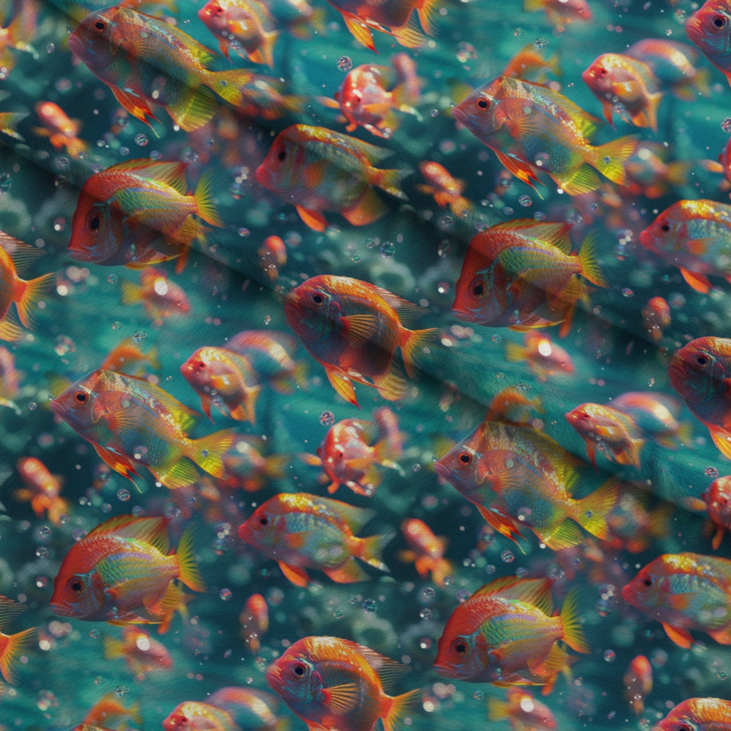 Rainbow Reef Pattern 1 Fleece Fabric — fleece fabric folded close-up preview (mv-fleece-v1:lying)