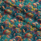 Rainbow Reef Pattern 1 Fleece Fabric — fleece fabric folded close-up preview (mv-fleece-v1:lying)