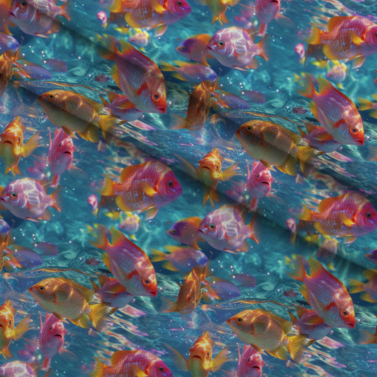 Rainbow Reef Pattern 10 Fleece Fabric — fleece fabric folded close-up preview (mv-fleece-v1:lying)
