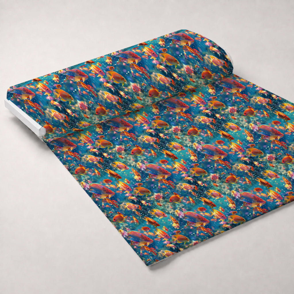 Rainbow Reef Pattern 3 Fleece Fabric — fleece fabric unrolled bolt preview (mv-fleece-v1:bolt)