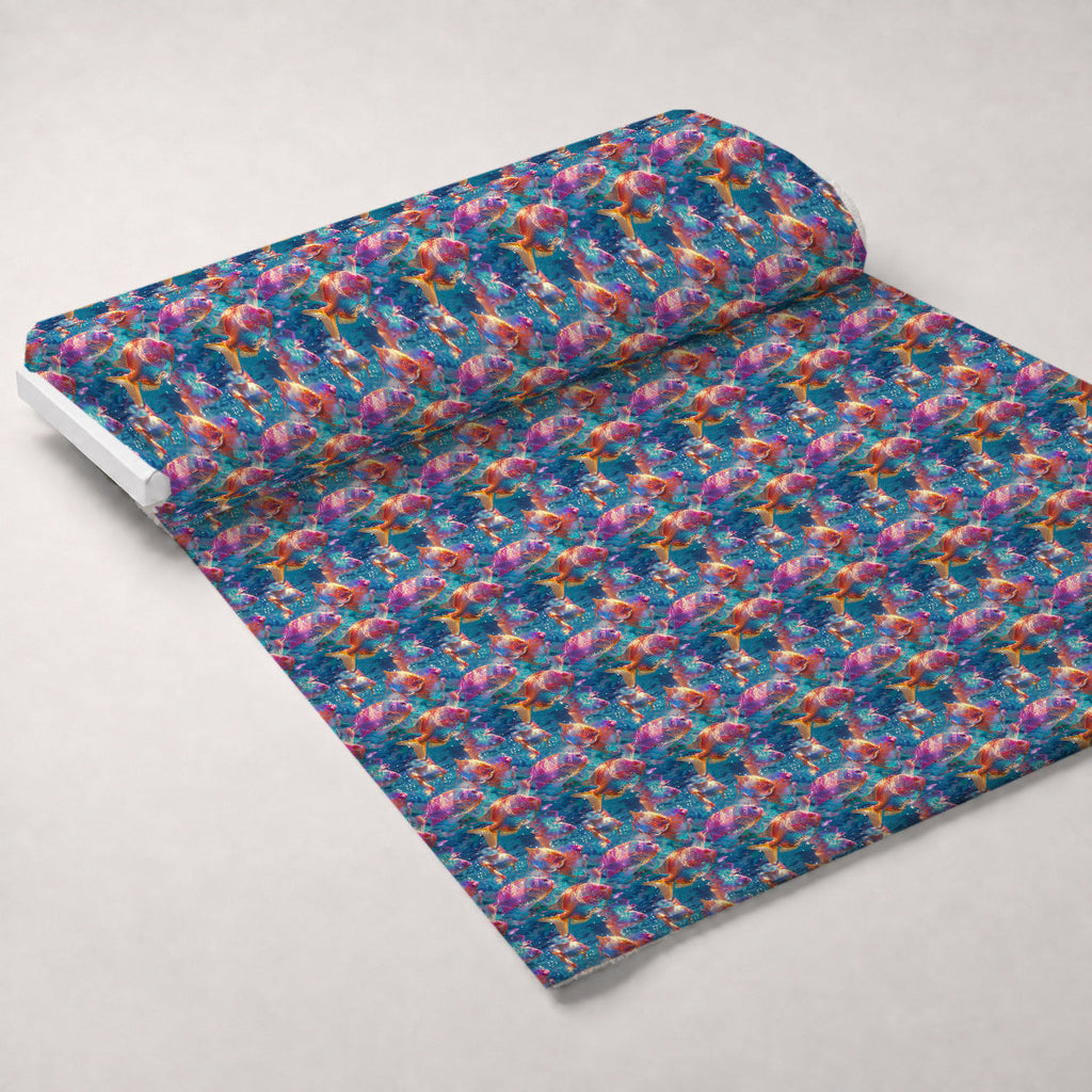 Rainbow Reef Pattern 4 Fleece Fabric — fleece fabric unrolled bolt preview (mv-fleece-v1:bolt)
