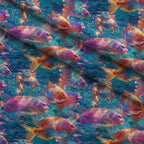 Rainbow Reef Pattern 4 Fleece Fabric — fleece fabric folded close-up preview (mv-fleece-v1:lying)