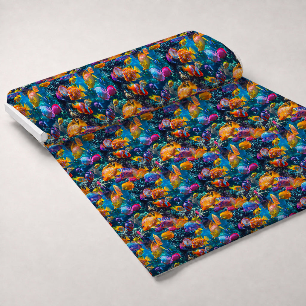Rainbow Reef Pattern 5 Fleece Fabric — fleece fabric unrolled bolt preview (mv-fleece-v1:bolt)