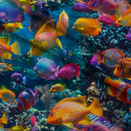 Rainbow Reef Pattern 5 Fleece Fabric — fleece fabric folded close-up preview (mv-fleece-v1:lying)