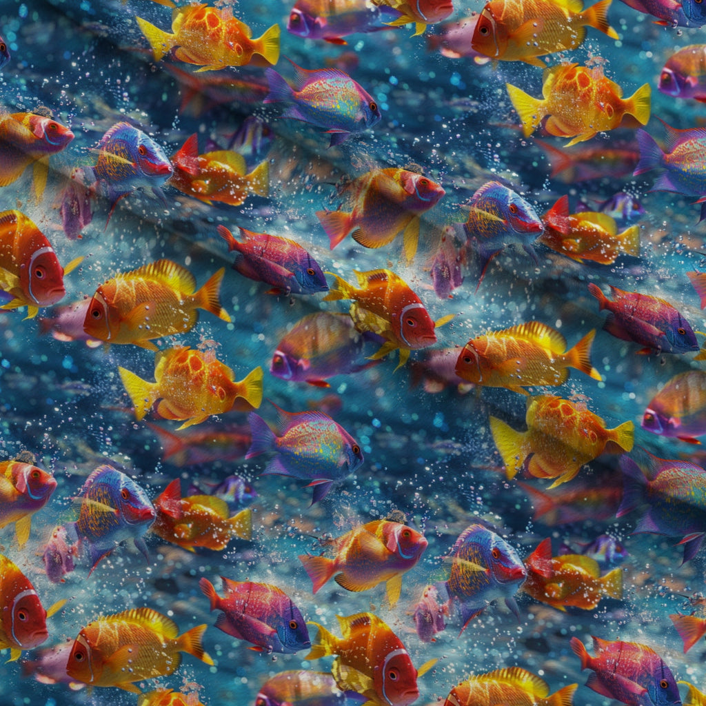 Rainbow Reef Pattern 6 Fleece Fabric — fleece fabric folded close-up preview (mv-fleece-v1:lying)