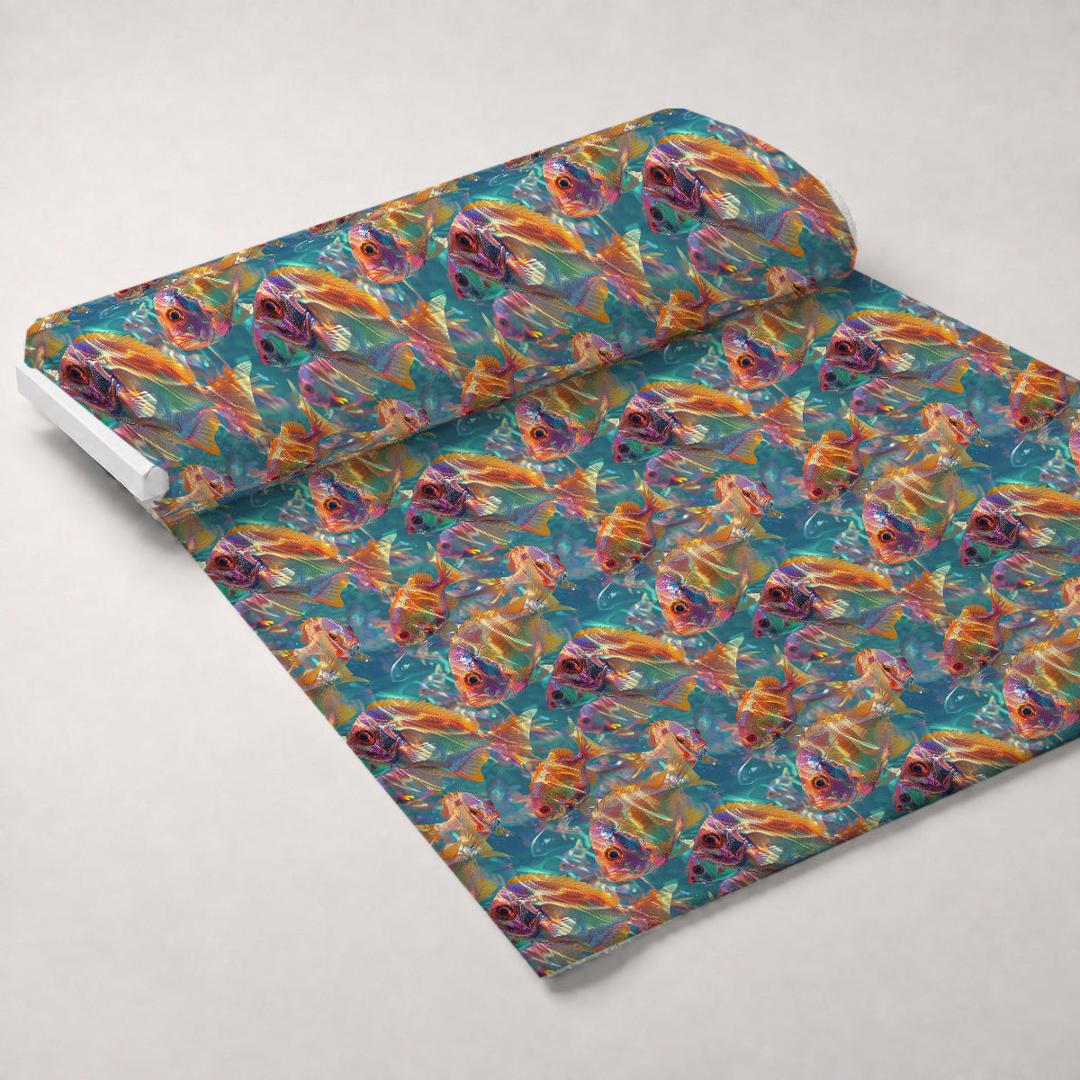 Rainbow Reef Pattern 8 Fleece Fabric — fleece fabric unrolled bolt preview (mv-fleece-v1:bolt)