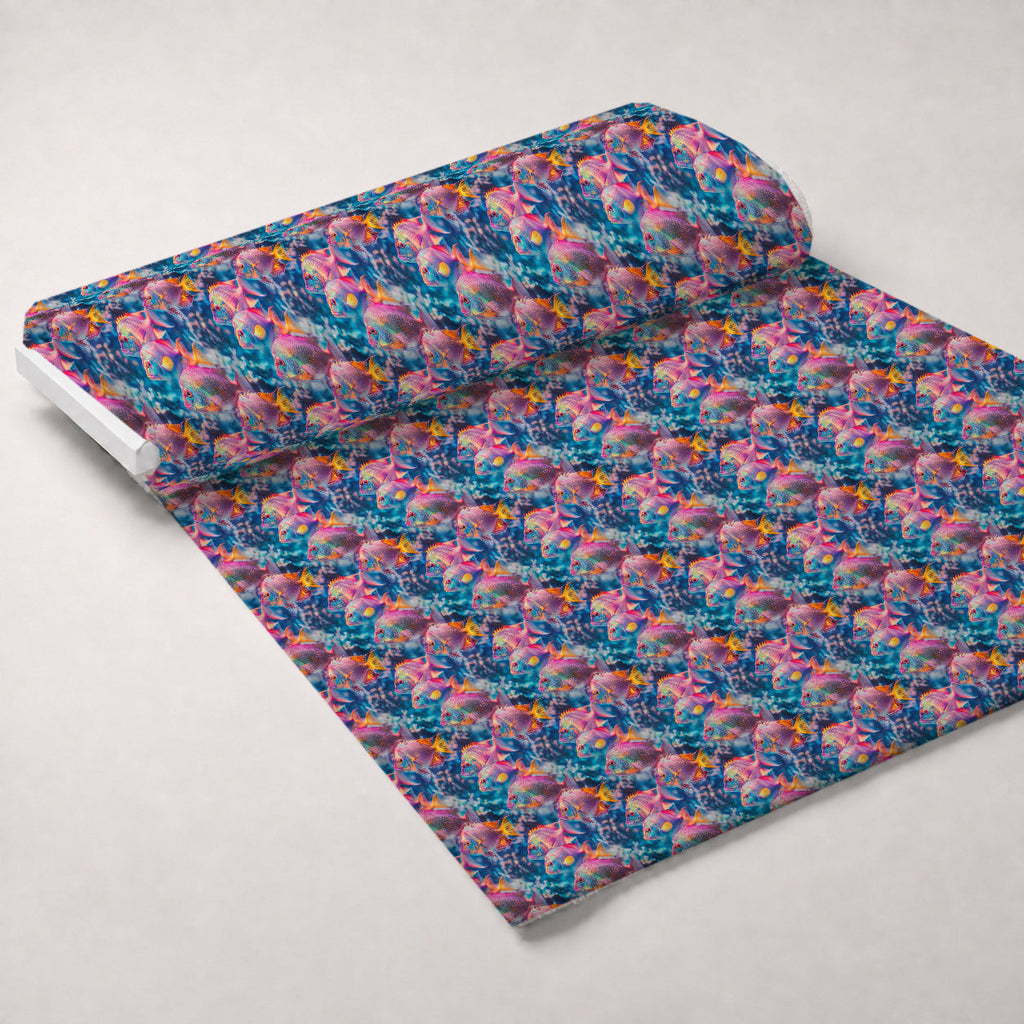 Rainbow Reef Pattern 9 Fleece Fabric — fleece fabric unrolled bolt preview (mv-fleece-v1:bolt)