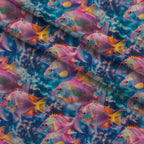 Rainbow Reef Pattern 9 Fleece Fabric — fleece fabric folded close-up preview (mv-fleece-v1:lying)
