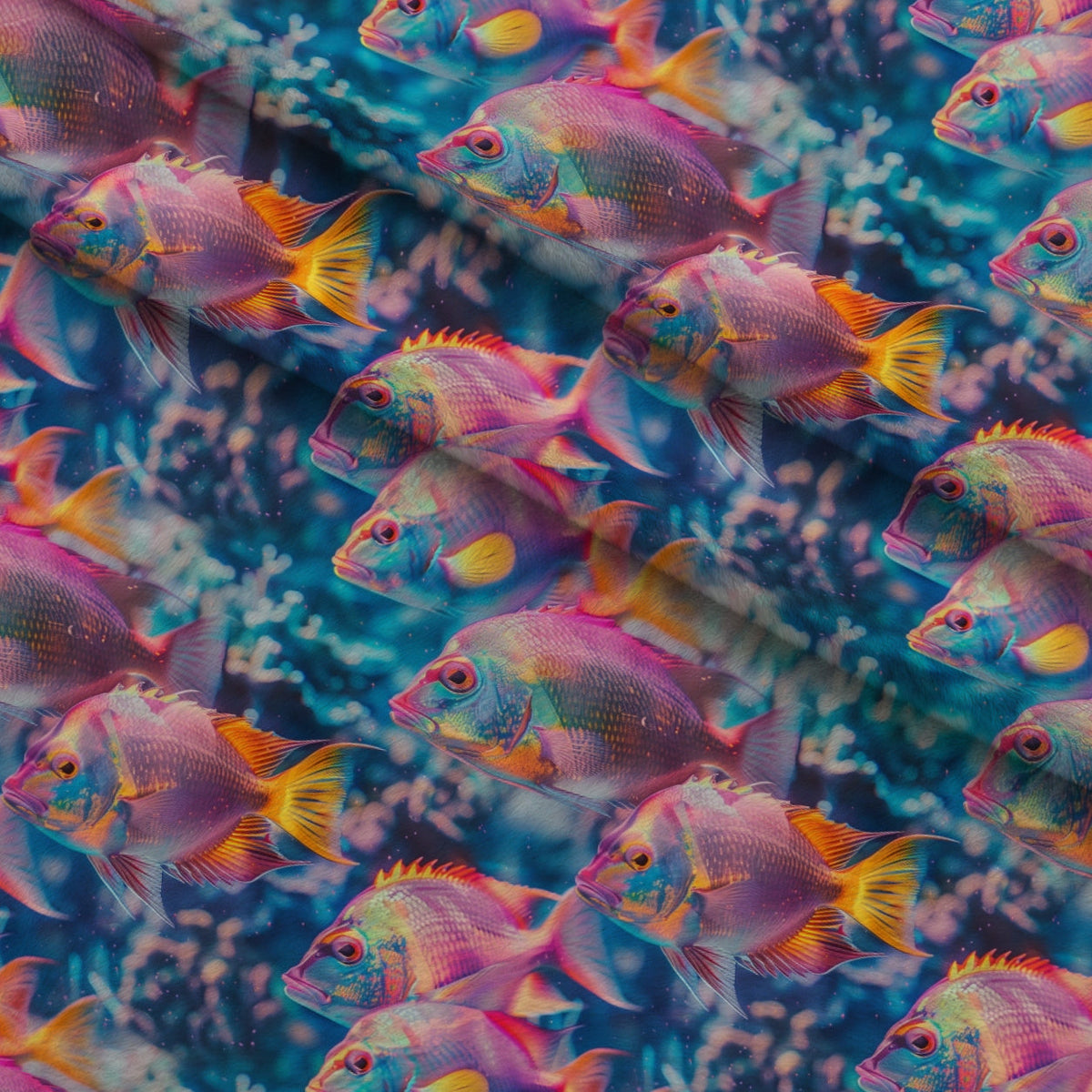 Rainbow Reef Pattern 9 Fleece Fabric — fleece fabric folded close-up preview (mv-fleece-v1:lying)