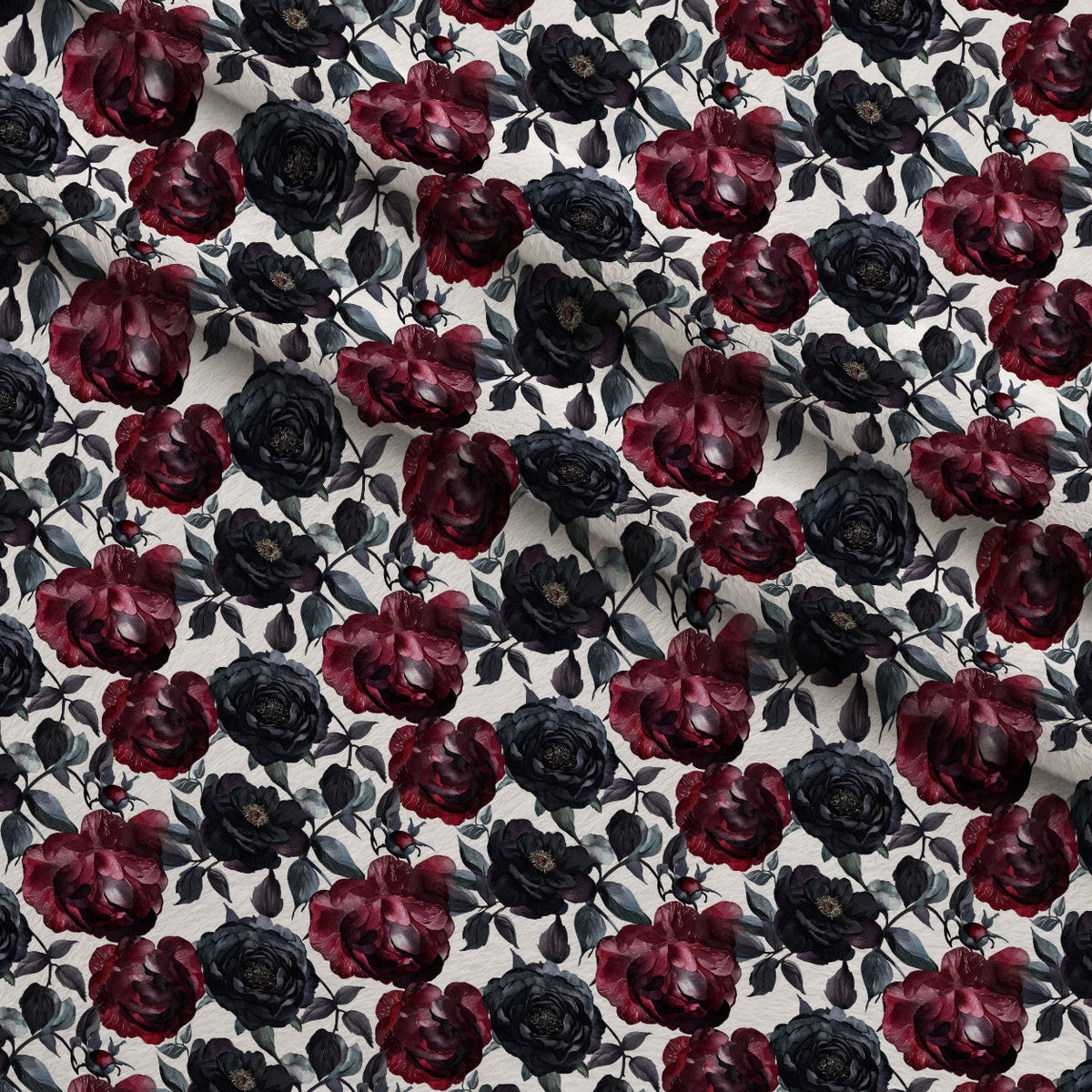 Raven Rose Reverie Pattern 28 Fleece Fabric — fleece fabric folded close-up preview (mv-fleece-v1:lying)