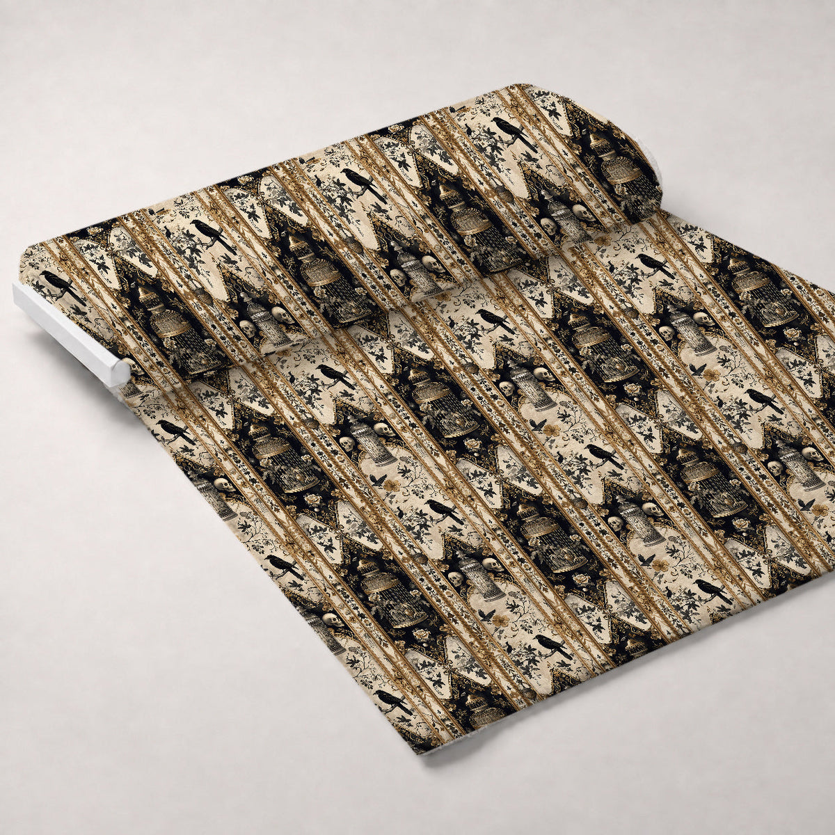 Raven's Curiosities Pattern 6 Fleece Fabric — fleece fabric unrolled bolt preview (mv-fleece-v1:bolt)