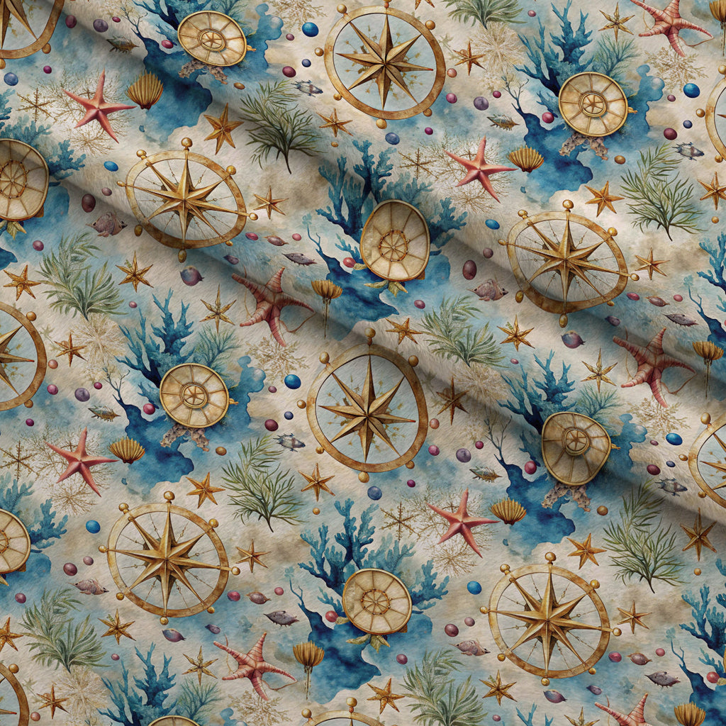 Reef Reverie Pattern 11 Fleece Fabric — fleece fabric folded close-up preview (mv-fleece-v1:lying)