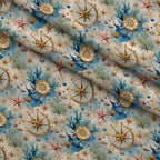Reef Reverie Pattern 11 Fleece Fabric — fleece fabric folded close-up preview (mv-fleece-v1:lying)