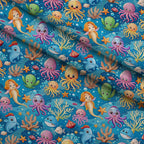Reef Reverie Pattern 12 Fleece Fabric — fleece fabric folded close-up preview (mv-fleece-v1:lying)