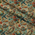 Reef Reverie Pattern 14 Fleece Fabric — fleece fabric folded close-up preview (mv-fleece-v1:lying)