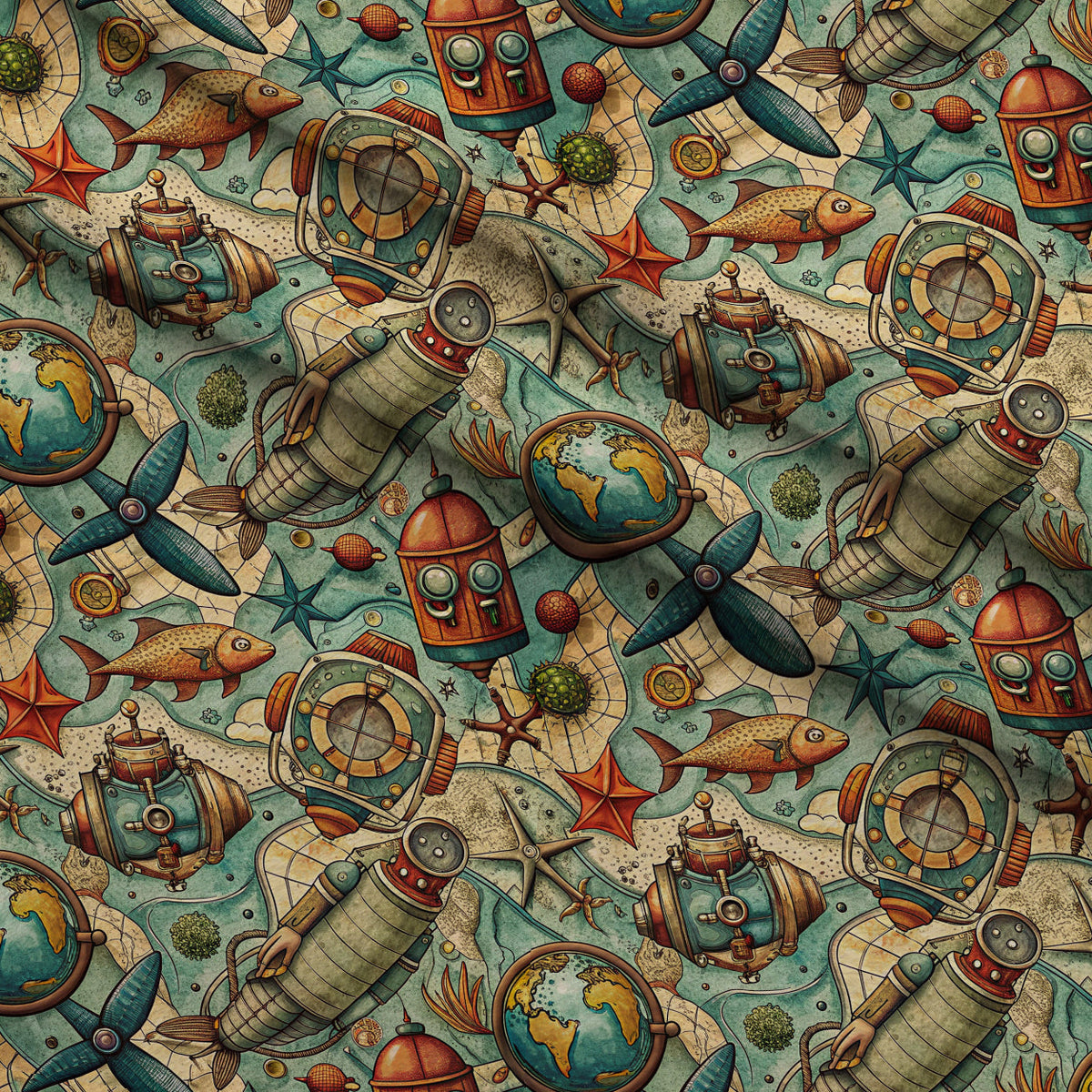 Reef Reverie Pattern 14 Fleece Fabric — fleece fabric folded close-up preview (mv-fleece-v1:lying)