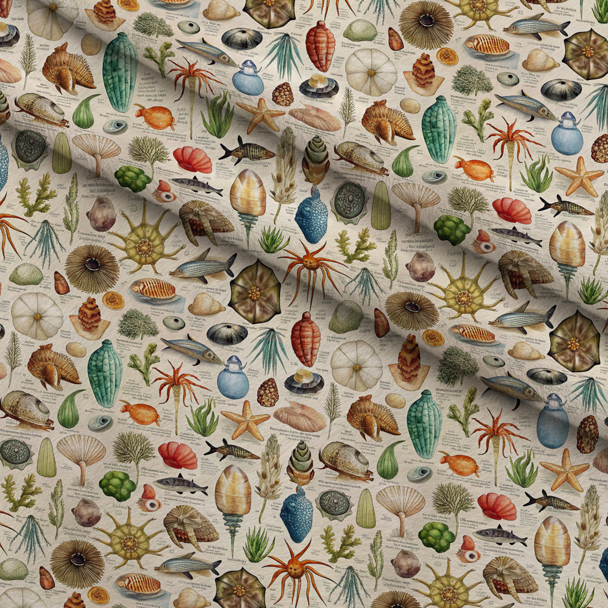 Reef Reverie Pattern 18 Fleece Fabric — fleece fabric folded close-up preview (mv-fleece-v1:lying)