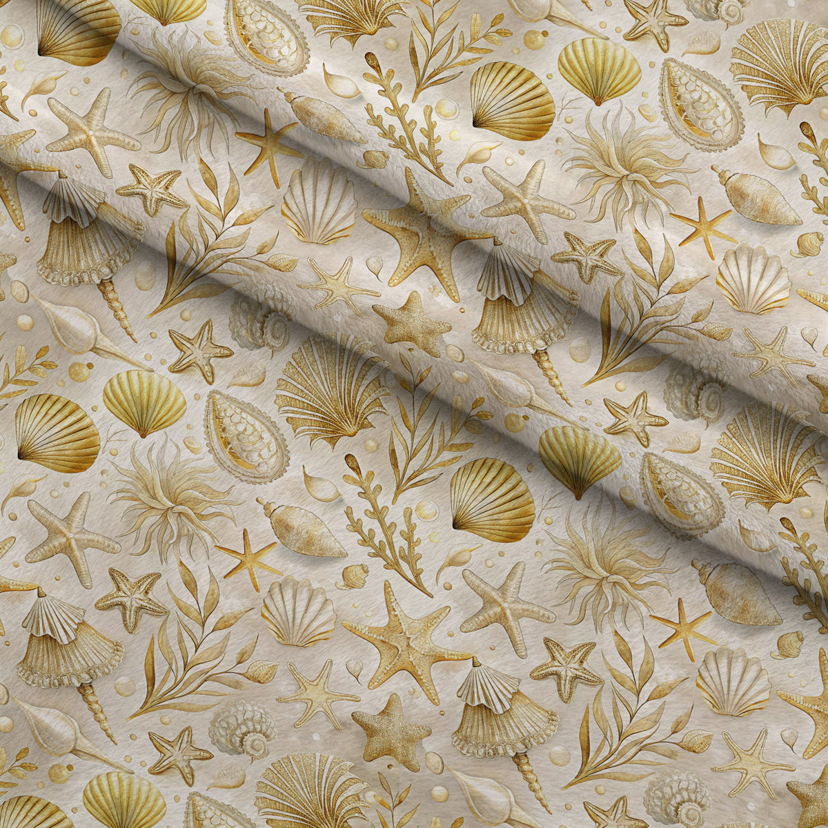 Reef Reverie Pattern 2 Fleece Fabric — fleece fabric folded close-up preview (mv-fleece-v1:lying)