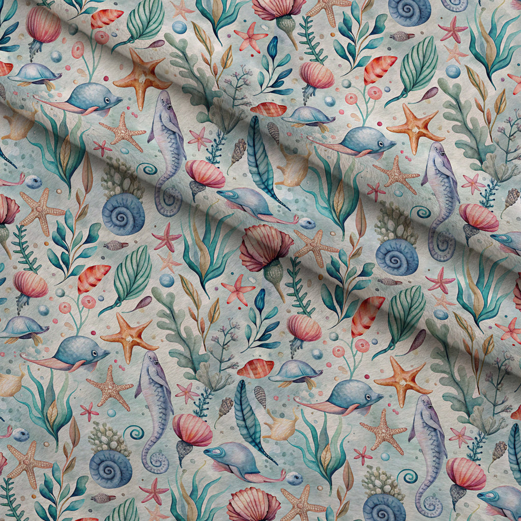 Reef Reverie Pattern 20 Fleece Fabric — fleece fabric folded close-up preview (mv-fleece-v1:lying)