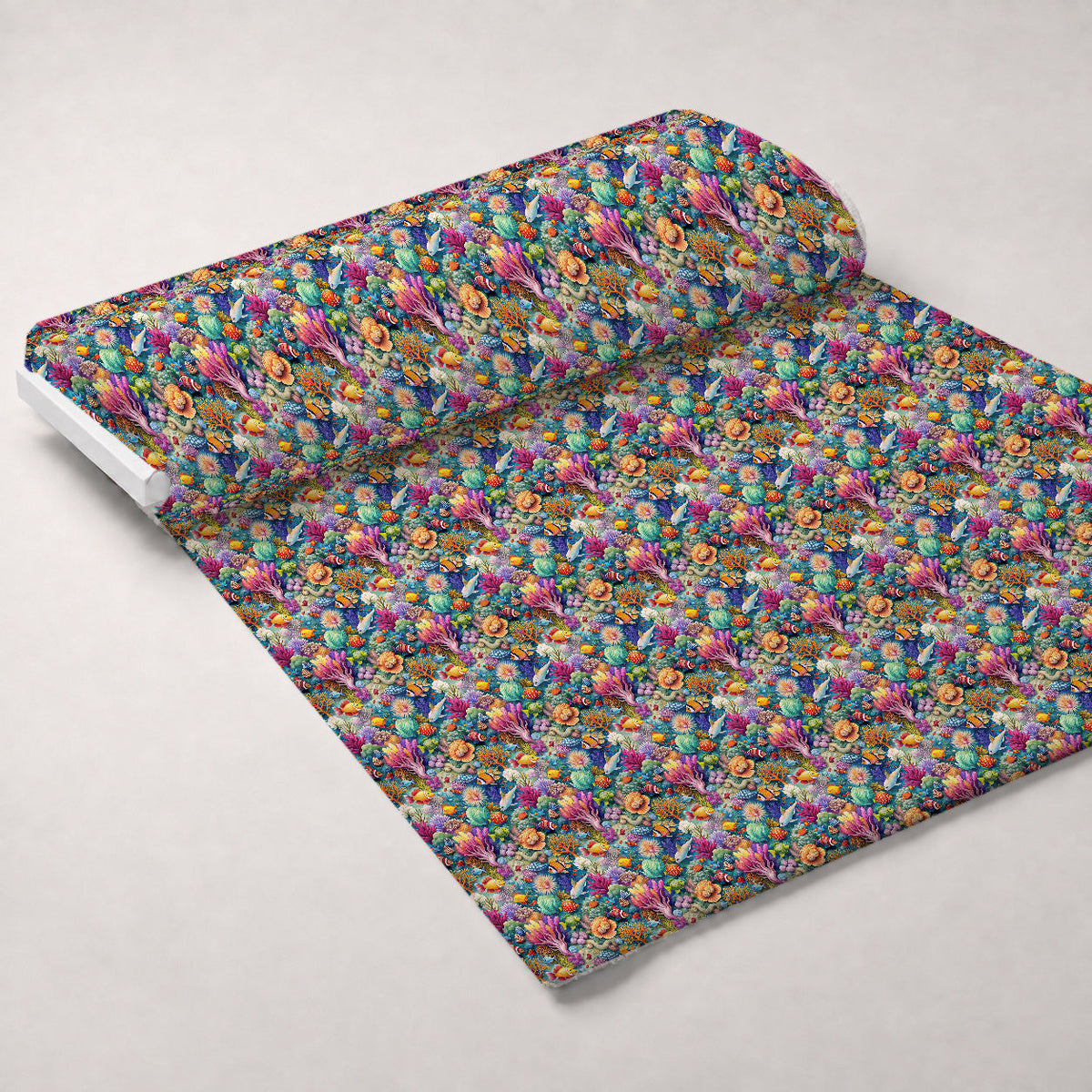 Reef Reverie Pattern 22 Fleece Fabric — fleece fabric unrolled bolt preview (mv-fleece-v1:bolt)