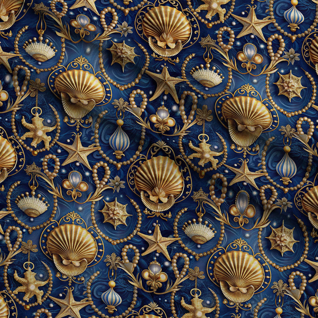 Reef Reverie Pattern 4 Fleece Fabric — fleece fabric folded close-up preview (mv-fleece-v1:lying)
