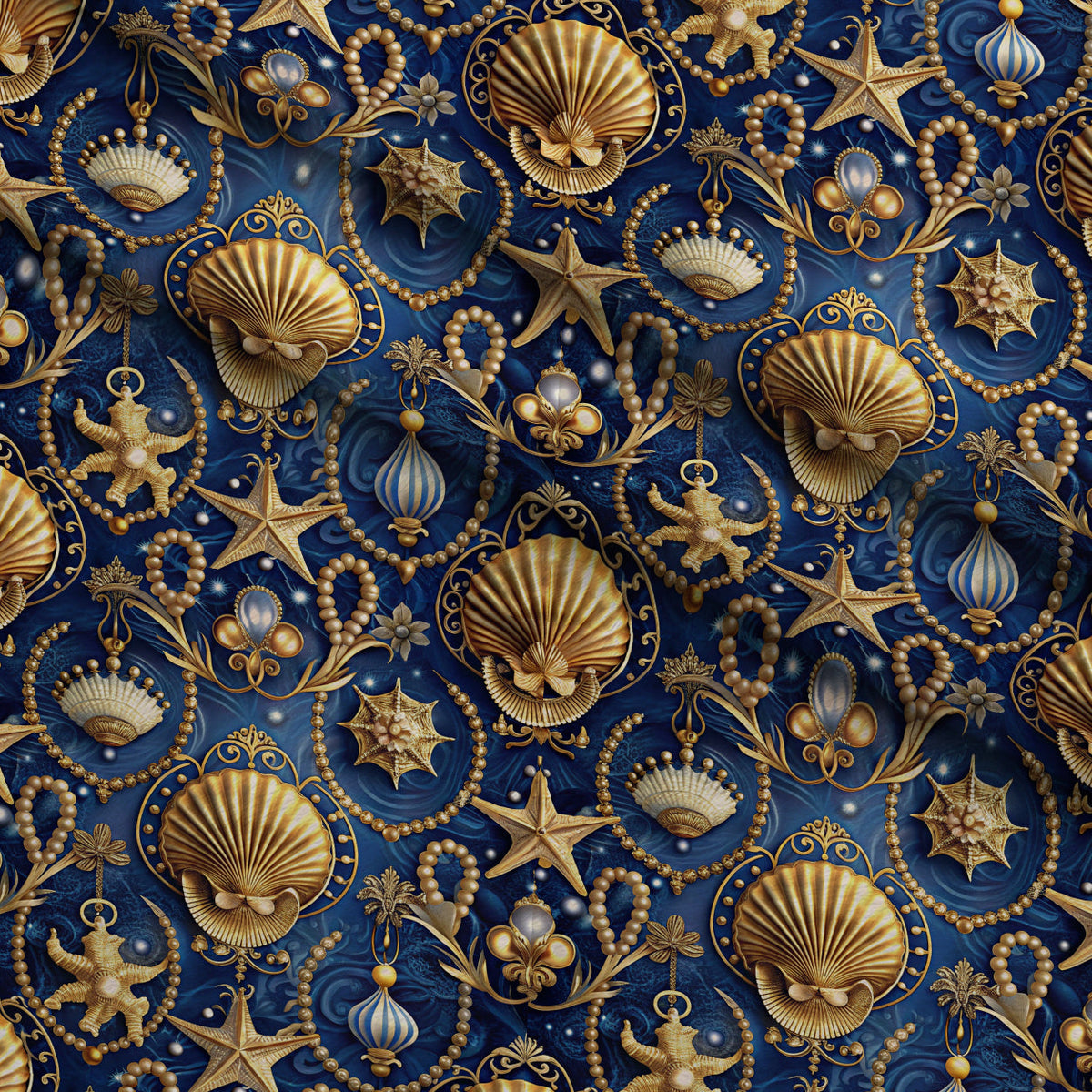 Reef Reverie Pattern 4 Fleece Fabric — fleece fabric folded close-up preview (mv-fleece-v1:lying)