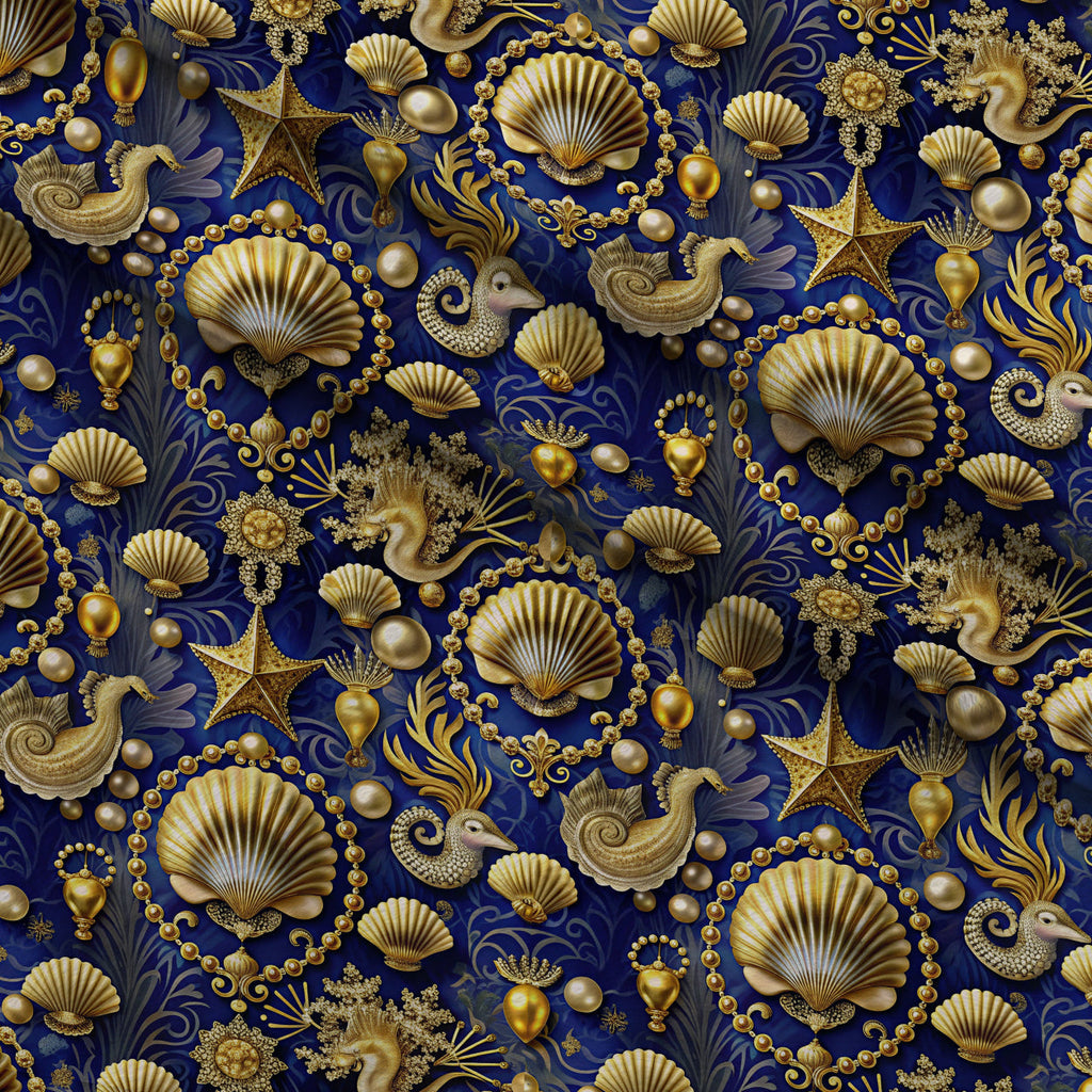 Reef Reverie Pattern 5 Fleece Fabric — fleece fabric folded close-up preview (mv-fleece-v1:lying)