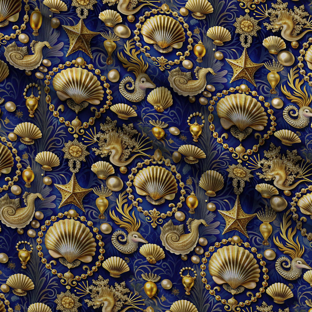 Reef Reverie Pattern 5 Fleece Fabric — fleece fabric folded close-up preview (mv-fleece-v1:lying)