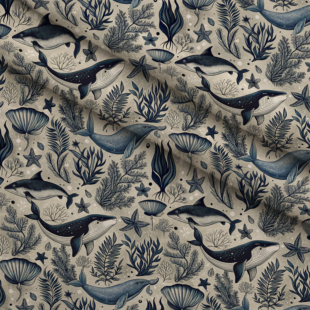Reef Reverie Pattern 6 Fleece Fabric — fleece fabric folded close-up preview (mv-fleece-v1:lying)